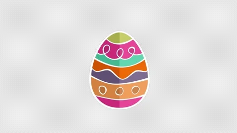 Loop animation of colorful Easter egg transparent background with an alpha .. Stock Footage 233391541