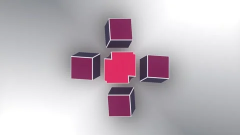Loop animation of colorful geometric shapes on a light background. 3d rendering Stock-Footage 268828223