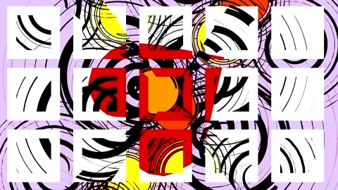 Loop animation of colorful shapes and lines moving on a simple background Stock Footage 333834903
