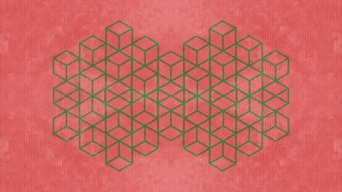 Loop animation with contours of cubes forming a dynamic figure. 3d rendering Stock Footage 295040631