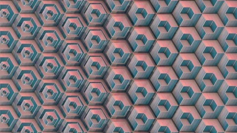Loop animation of cubic structures with smoothly changing shapes. 3d rendering Stock Footage 306214566