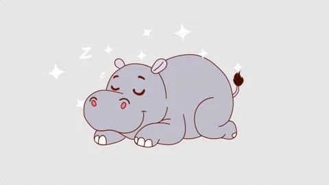 Loop animation of a cute hippo sleeping in a relaxed pose 库存影片 313878989