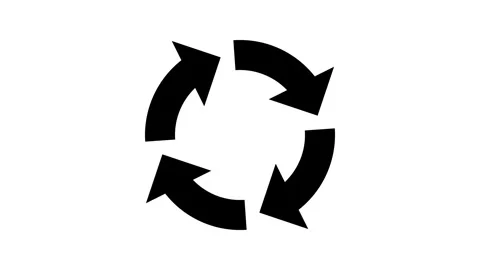 Loop animation of Cycle diagram icon made of 4 arrows on white background 動画素材 250262556