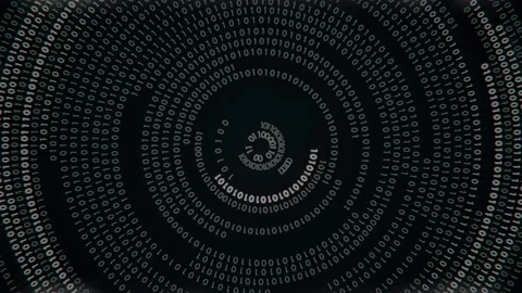 Loop animation with data visualization, running numbers 0 and 1. 3d rendering 4K Stock Footage 300837208