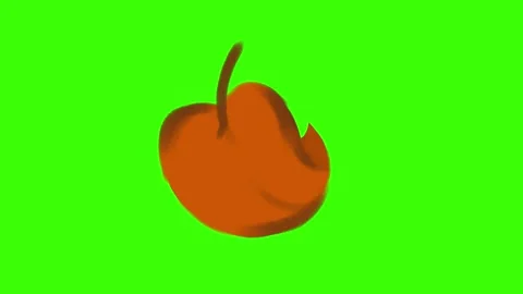 Loop animation with falling brown leaf on white and green screen Stock Footage 312810965