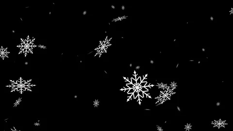 Loop animation falling snowflakes, alpha matte Stockbeeldmateriaal 83647530