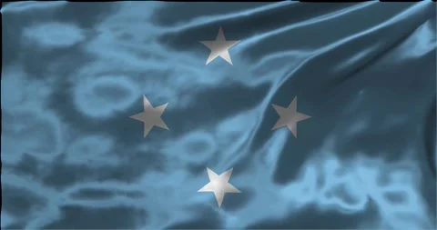 Loop Animation the Federated States of Micronesia National Flag, waving fla.. Stock Footage 275294148