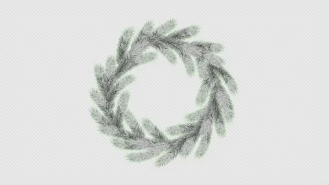 Loop animation with Fir Tree Frame. Alpha cannel Stock Footage 143328494