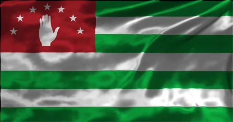 Loop Animation the flag of Abkhazia, Shiny wavy flag 4k animation footage Stock Footage 275284506