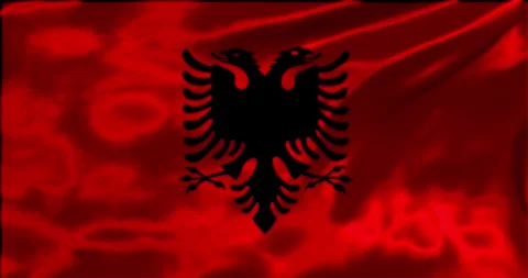 Loop Animation the flag of Albania, Shiny waving flag 4k animation footage Stock Footage 275284723