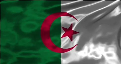 Loop Animation the flag of Algeria, Shiny waving flag 4k animation footage Stock Footage 275284819