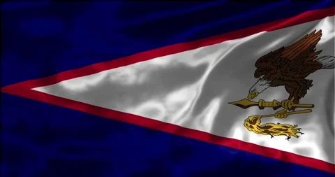 Loop Animation the flag of American samoa, Shiny waving flag 4k animation f.. Stock Footage 275284871