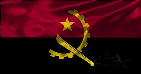 Loop Animation the flag of Angola, Shiny waving flag 4k animation footage Stock Footage 275286069
