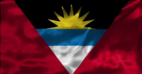 Loop Animation the flag of Antigua and barbuda, Shiny waving flag 4k animat.. Stock Footage 275286083