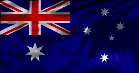 Loop Animation the flag of Australia, Shiny waving flag 4k animation footage Stock Footage 275286280