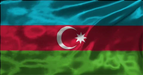 Loop Animation the flag of azerbaijan, Shiny waving flag 4k animation footage Stock Footage 275286281