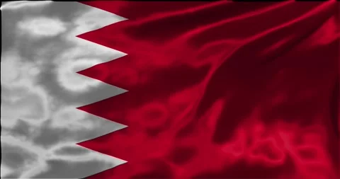 Loop Animation the flag of Bahrain, Shiny waving flag 4k animation footage Stock Footage 275286500