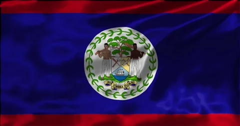 Loop Animation the flag of Belize, Shiny waving flag 4k animation footage Stock Footage 275286760