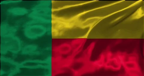 Loop Animation the flag of Benin, Shiny waving flag 4k animation footage Stock Footage 275286752