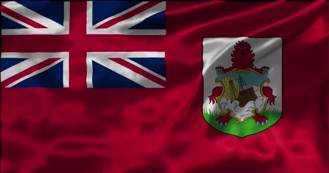 Loop Animation the flag of Bermuda, Shiny waving flag 4k animation footage Stock Footage 275286802