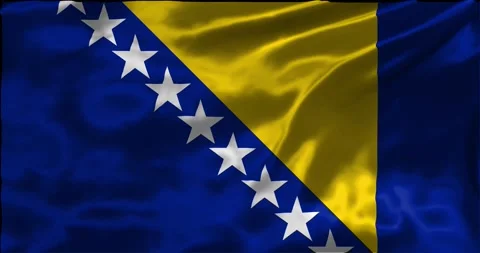 Loop Animation the flag of Bosnia and Herzegovina, waving flag 4k animation.. Stock Footage 275287040