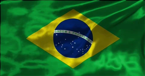 Loop Animation the flag of Brazil, waving flag 4k animation footage Stock Footage 275287065