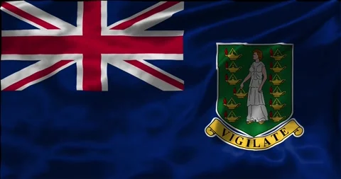 Loop Animation the flag of British virgin Islands, waving flag 4k animation.. Stock Footage 275287169