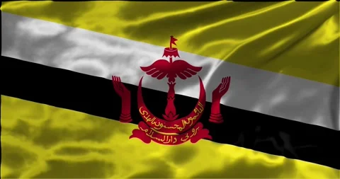 Loop Animation the flag of Brunei, waving flag 4k animation footage Stock Footage 275287217