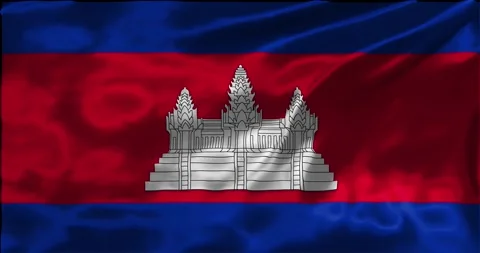 Loop Animation the flag of Cambodia, waving flag 4k animation footage Stock Footage 275287343