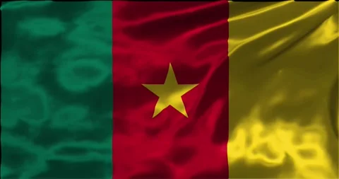 Loop Animation the flag of Cameroon, waving flag 4k animation footage Stock Footage 275287376