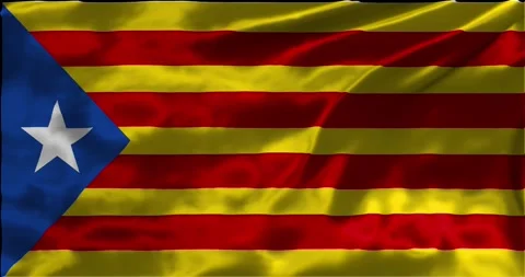 Loop Animation the flag of Catalonia, waving flag 4k animation footage Stock Footage 275287389