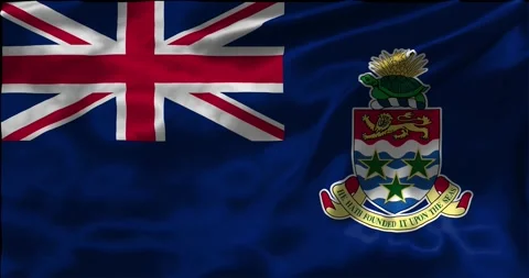 Loop Animation the flag of Cayman Islands, waving flag 4k animation footage Stock Footage 275287601