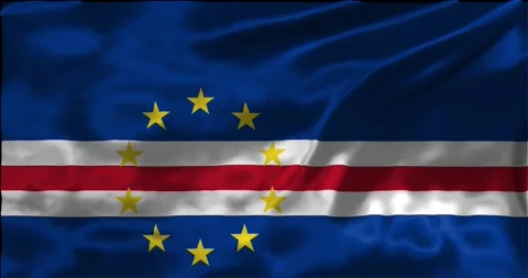 Loop Animation the flag of Cepe Verde, waving flag 4k animation footage Stock Footage 275287983
