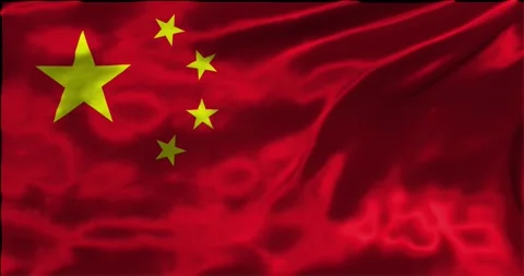 Loop Animation the flag of China, waving flag 4k animation footage Stock Footage 275288050