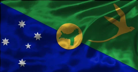 Loop Animation the flag of Chrismas Islands, waving flag 4k animation footage Stock Footage 275288143