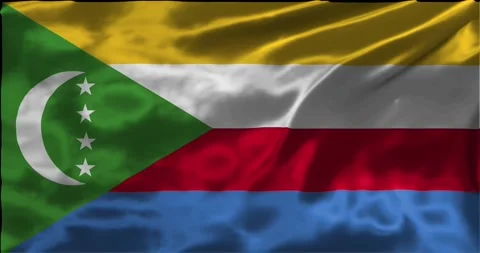 Loop Animation the flag of Comoros, waving flag 4k animation footage Stock Footage 275288167