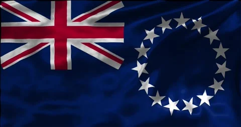 Loop Animation the flag of Cook Islands, waving flag 4k animation footage Stock Footage 275288363