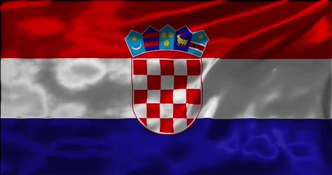 Loop Animation the flag of Croatia, waving flag 4k animation footage Stock Footage 275288371