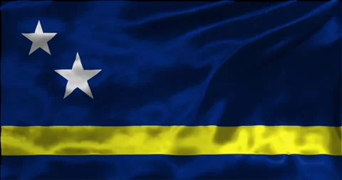 Loop Animation the flag of Curacao, waving flag 4k animation footage Stock Footage 275288424