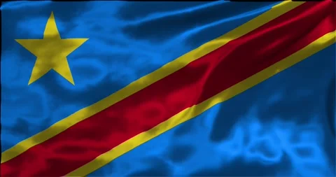 Loop Animation the flag of Democratic Republic of the congo, waving flag 4k.. Stock Footage 275288582