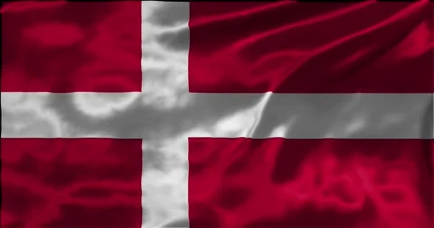 Loop Animation the flag of Denmark, waving flag 4k animation footage Stock Footage 275288583
