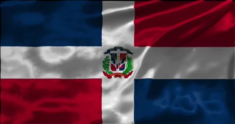 Loop Animation the flag of Dominican Republic, waving flag 4k animation foota Stock Footage 275298989