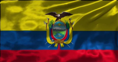 Loop Animation the flag of Ecuador, waving flag 4k animation footage Stock Footage 275299136
