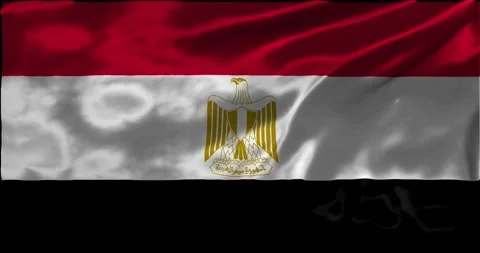 Loop Animation the flag of Egypt, waving flag 4k animation footage Stock Footage 275288995