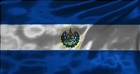 Loop Animation the flag of El Salvador, waving flag 4k animation footage Stock Footage 275288994