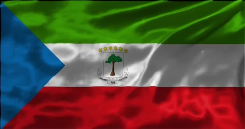 Loop Animation the flag of Equatorial Guinea, waving flag 4k animation footag Stock Footage 275289001