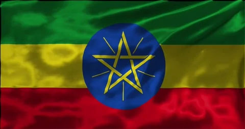 Loop Animation the flag of Ethiopia, waving flag 4k animation footage Stock Footage 275289316