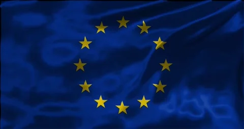 Loop Animation the flag of European Union, waving flag 4k animation footage Stock Footage 275289341