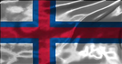 Loop Animation the flag of Faroe Islands, waving flag 4k animation footage Stock Footage 275289632
