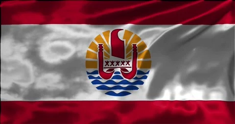 Loop Animation the flag of French Polynesia, waving flag 4k animation footage Stock Footage 275289872